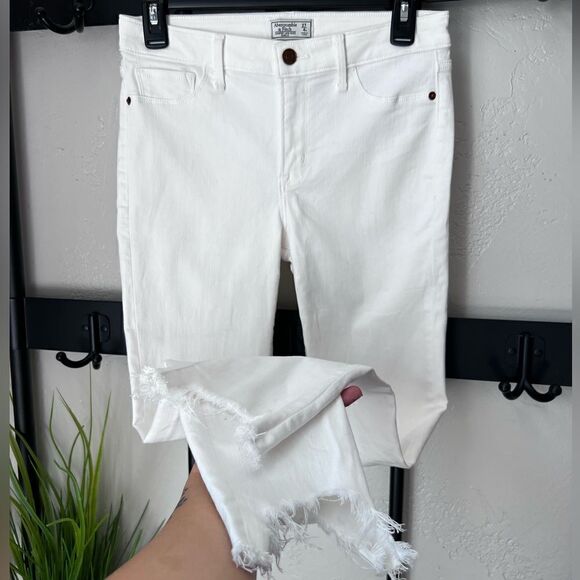 Abercrombie & Fitch Harper low rise ankle jeans white size 4/27 - Picture 5 of 16